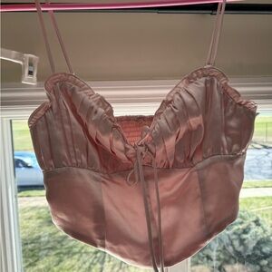 Pink Satin Camisole Top